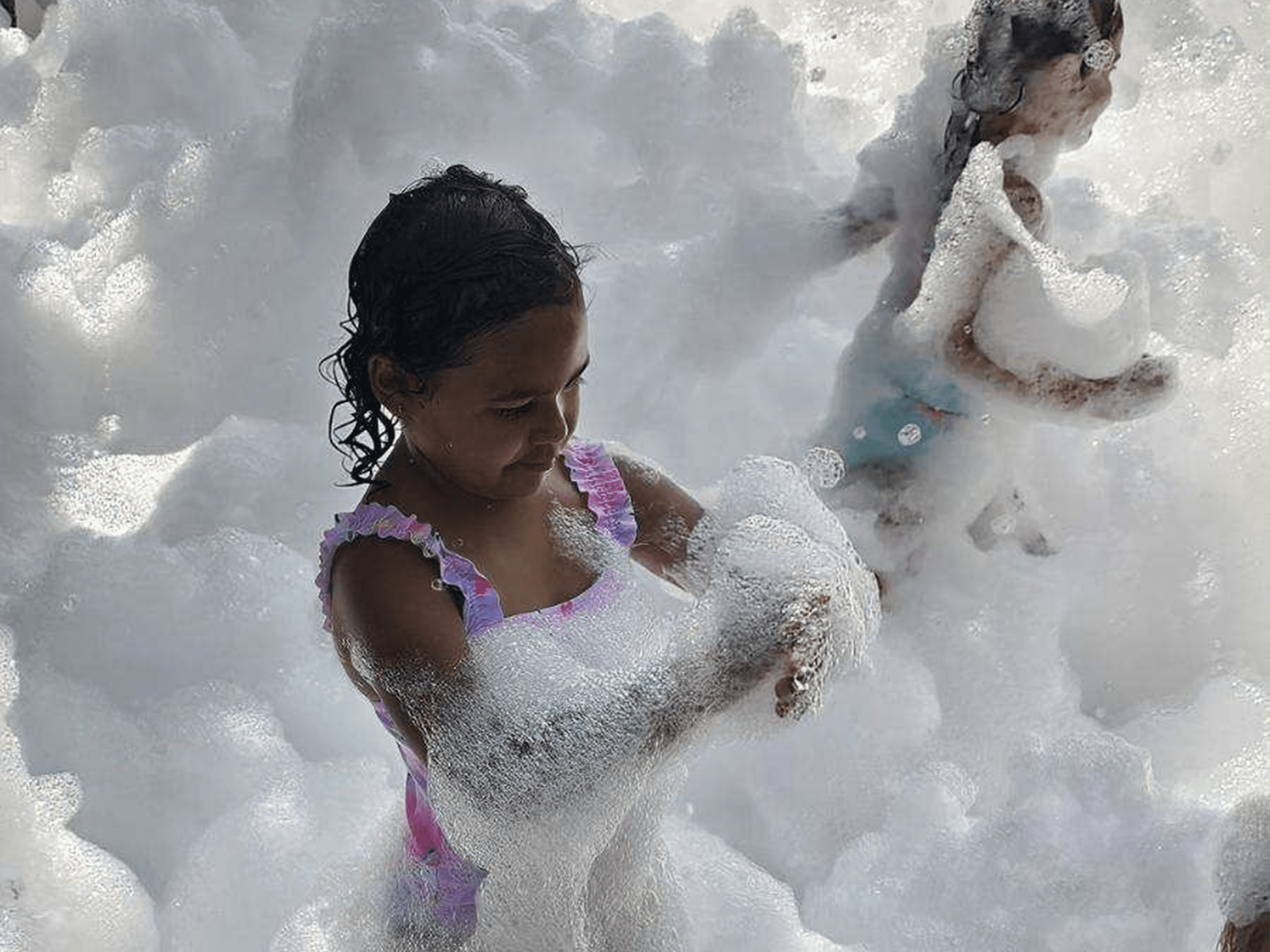 Kids Playing with Bubbles